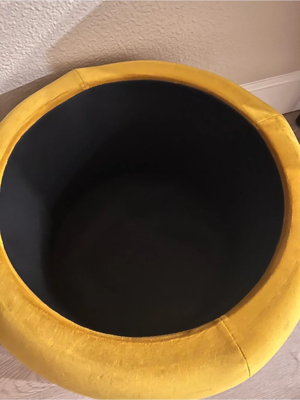 Cost Plus World Market Yellow Velvet Stackable Pouf